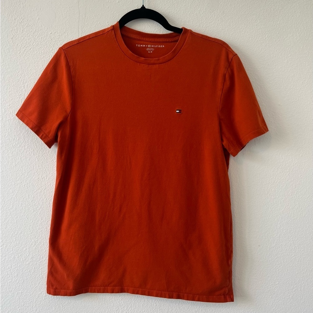 Tommy Hilfiger Mens T Shirt Small Orange Short Sleeve Slim Fit Stretch (0680) - Picture 3 of 10